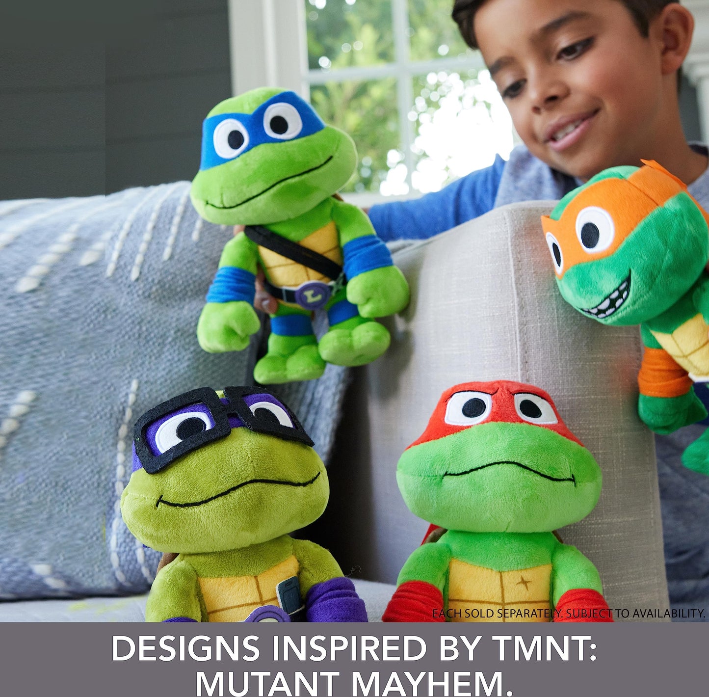 Mattel Teenage Mutant Ninja Turtles: Mutant Mayhem Leonardo Plush Toy, 8 Inch Blue Masked Soft Doll of TMNT Movie Character Leader Leo