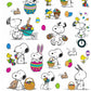 Peanuts Gang Snoopy Charlie Brown Lucy Linus Character Christmas Easter Thanksgiving Halloween 4th of July Seasonal Holiday Sticker Set, 5 Sheets 118