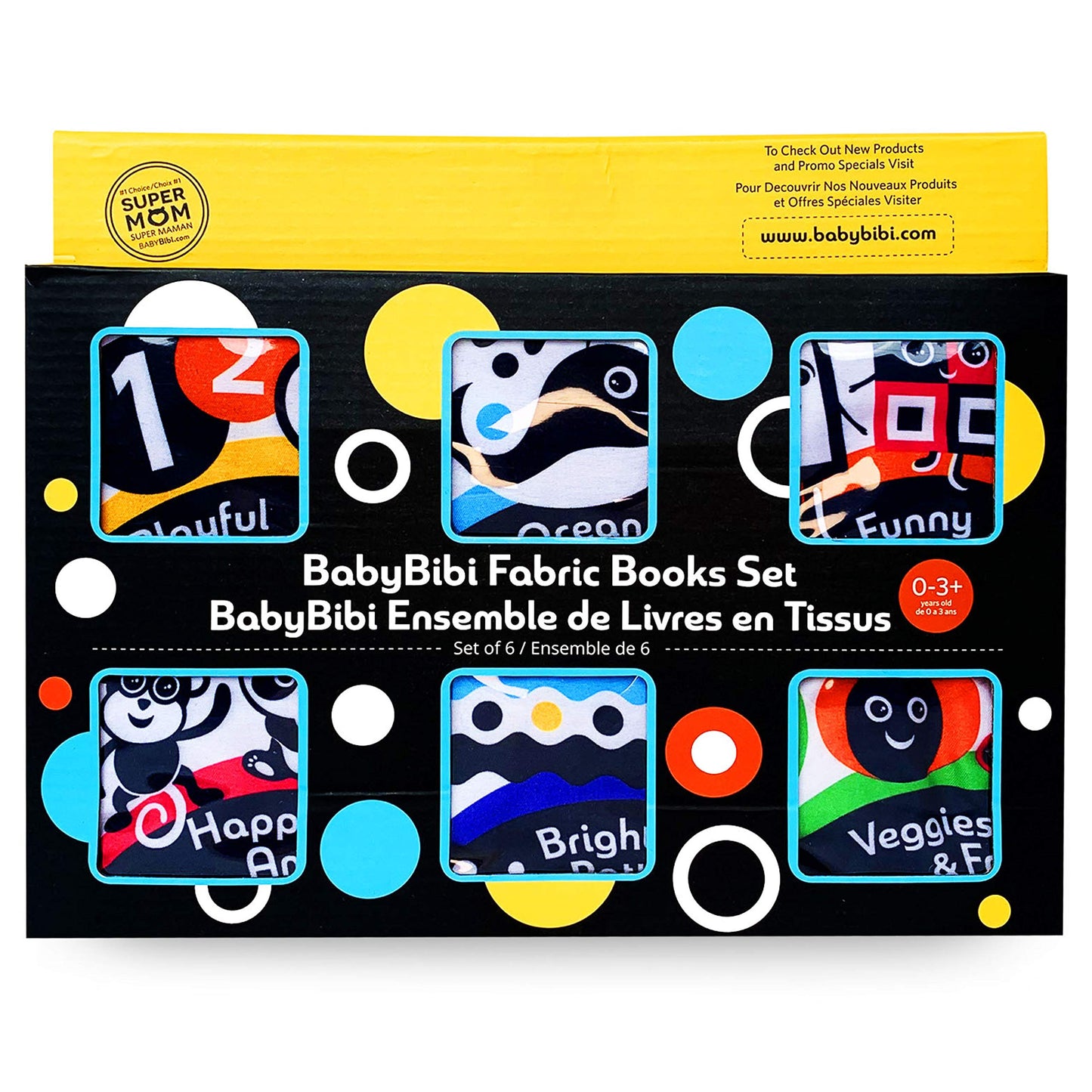 Cloth Books (Set of 6). High Contrast Soft Books. Black and White Images Encourage Infant Development - Suitable for Babies and Toddlers from 3 Months