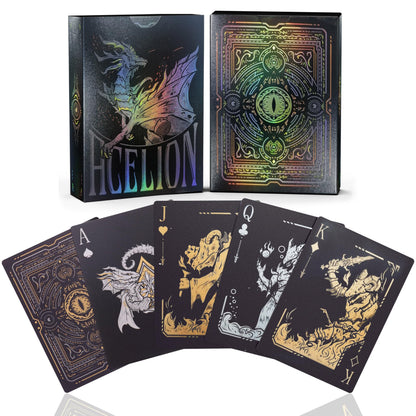 WJPC Easy Shuffling Plastic Waterproof Playing Cards,Cool Black Dragon Poker Cards for Game and Party, Deck of Cards?Dragon