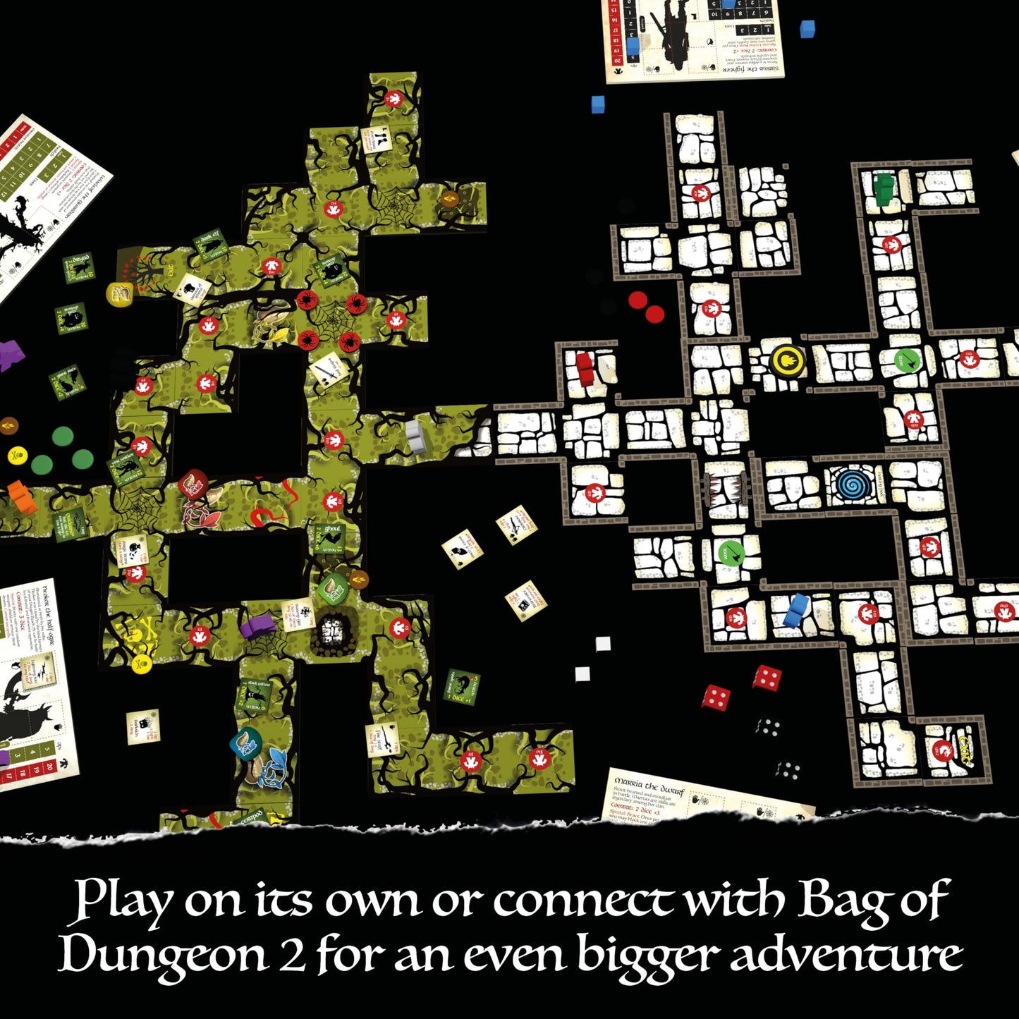 Bag of Dungeon-Fantasy Adventure Board Game for Families & RPG Fans | 1-4 Players, Ages 7+ | Classic Dungeon Crawler | Portable Tabletop RPG