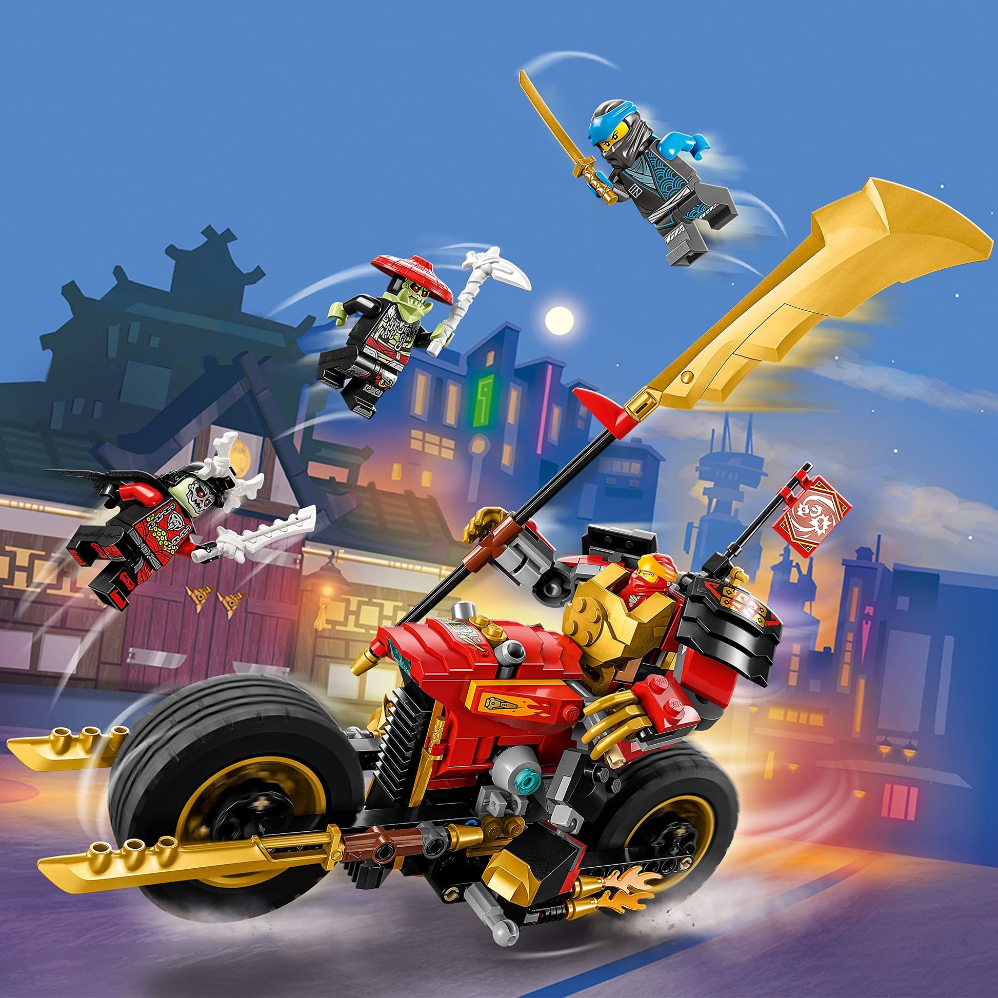 LEGO NINJAGO Kai’s Mech Rider EVO 71783, Upgradable Ninja Motorbike Toy, Mech Action Figure and 2 Bone Warrior Minifigures, Collectible Toys for Kids