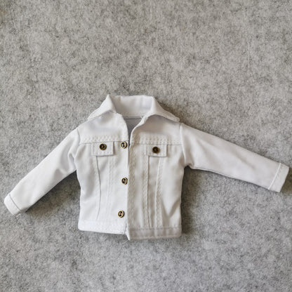 SSbeauty M 1:6 Scale Jeans Coat Jacket for 12" TBLeague Phicen Male Female Toy Action Figure Doll Clothes (White)