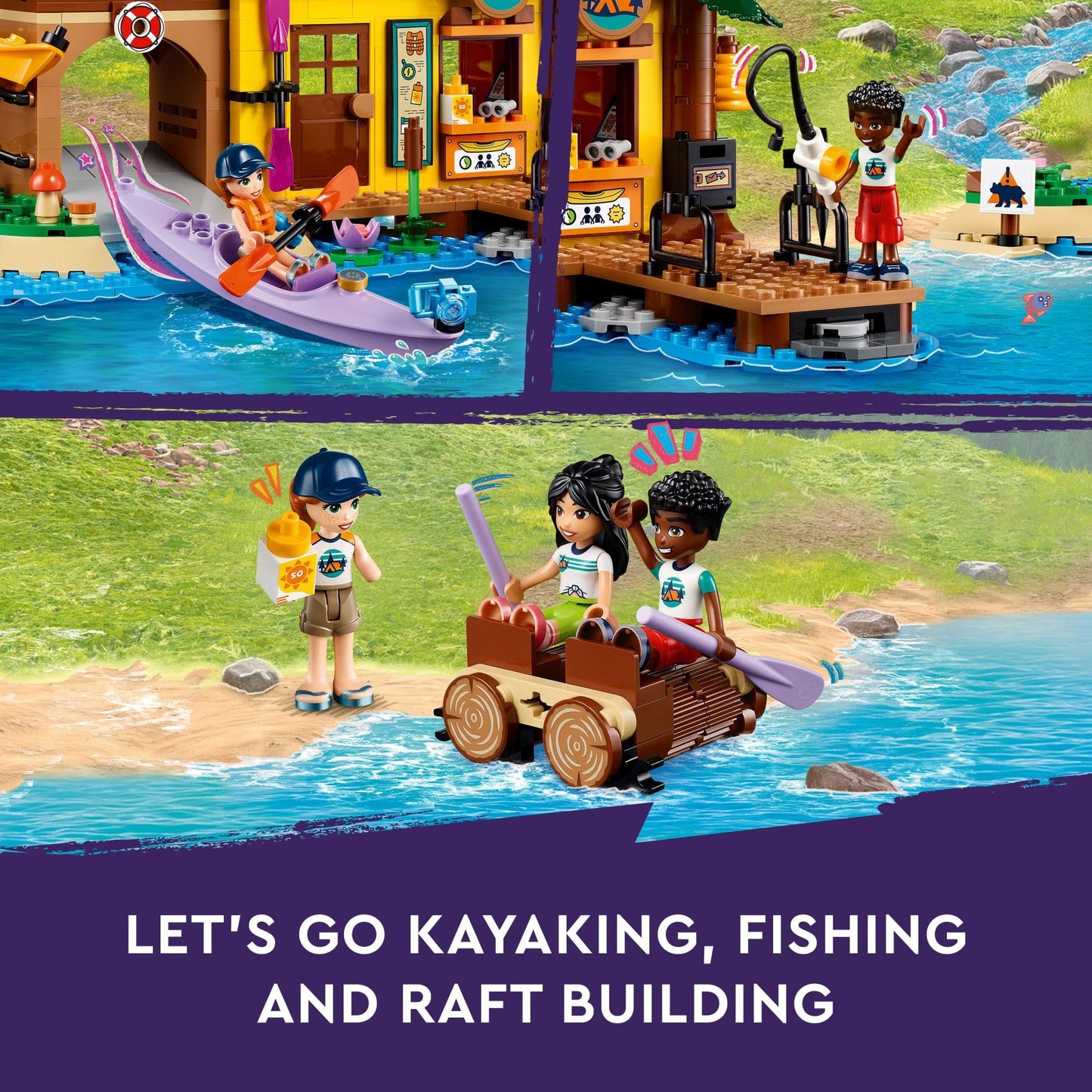 LEGO Friends Adventure Camp Water Sports Building Toy - Pretend Play Playset for Girls & Boys, Ages 7+ - Great Gift for Birthdays - with 3 Mini Dolls