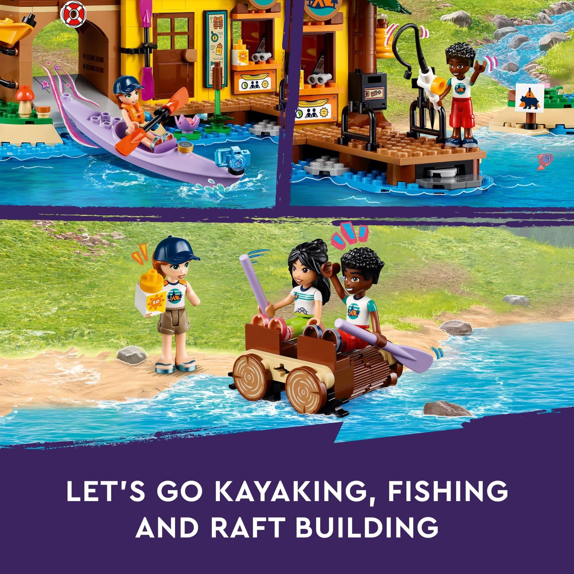 LEGO Friends Adventure Camp Water Sports Building Toy - Pretend Play Playset for Girls & Boys, Ages 7+ - Great Gift for Birthdays - with 3 Mini Dolls