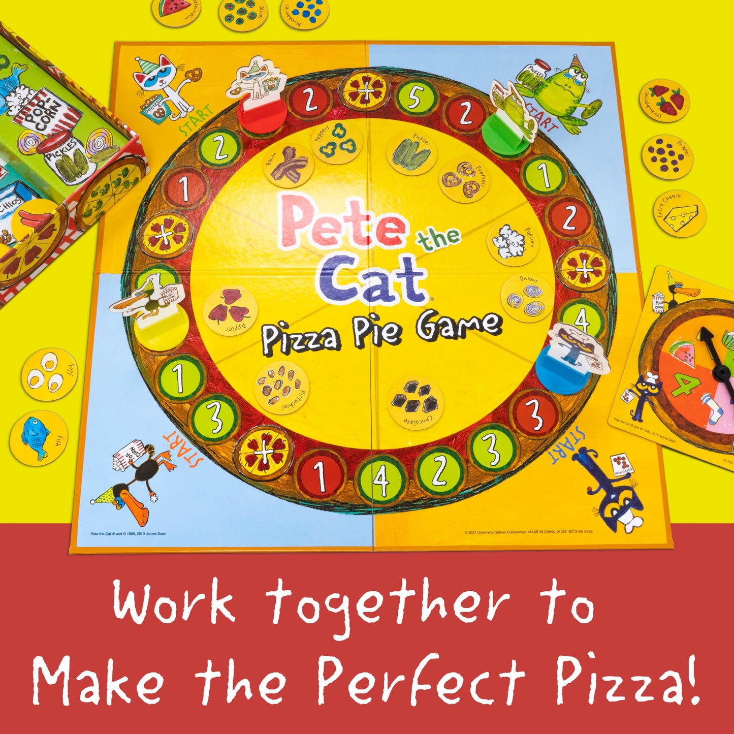 University Games Pete the Cat Pizza Pie Game Green, Ages 3 years and Up