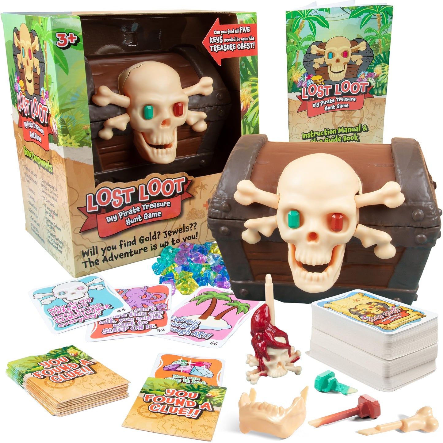 Lost Loot DIY Scavenger Hunt Game - Award Winning Pirate Treasure Like No Other! Hide Skeleton Keys, Set Clues & Find to Unlock Special Chest-150