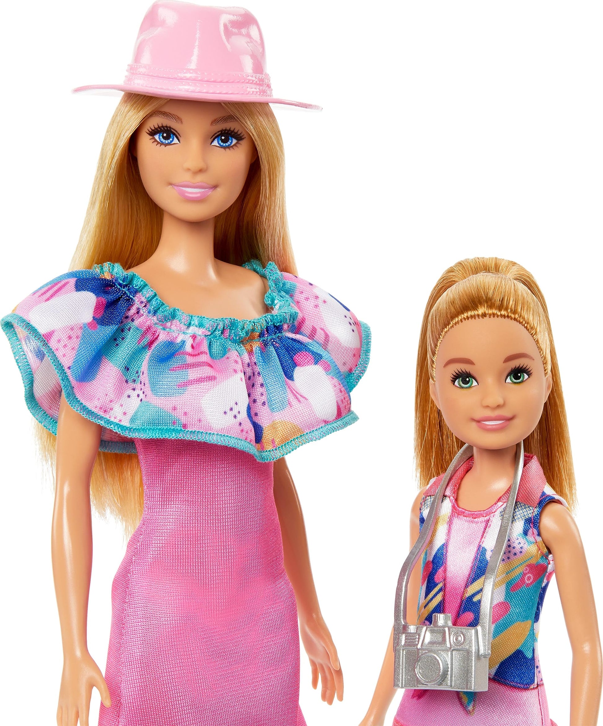 Barbie & Stacie Doll Set with 2 Pet Dogs & Accessories, Dolls with Blonde Hair & Blue Eyes, Summer Clothes