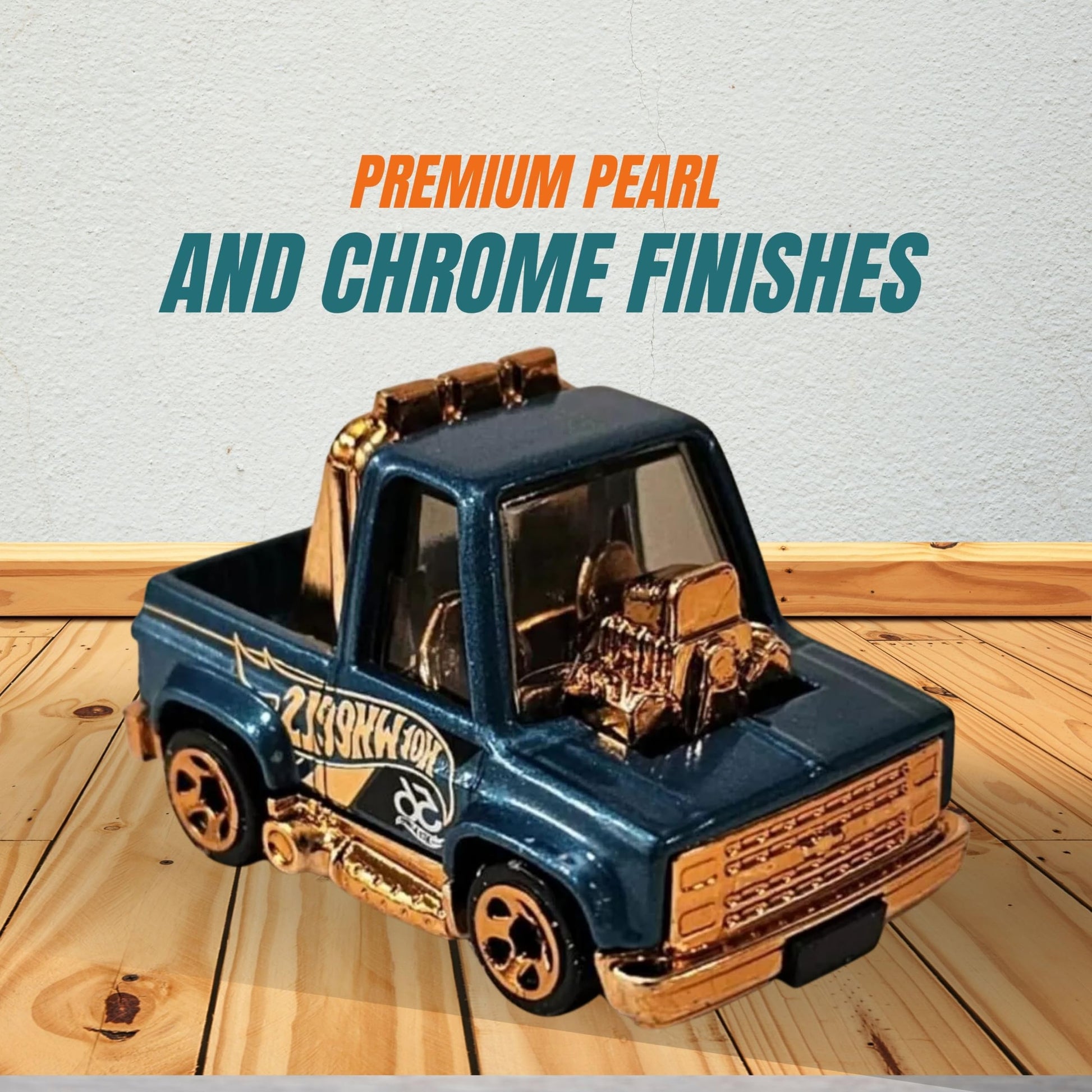 Worldwide Nutrition Bundle Compatible with Hotwheels 56th Anniversary Pearl and Chrome Toon’d ‘83 Chevy Silverado - Cartoon-Inspired Design Diecast