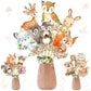 Woodland Party Centerpieces Decoration 24pcs Floral Woodland Animal Table Toppers for Woodland Baby Shower Centerpieces Decoration Forest Animal