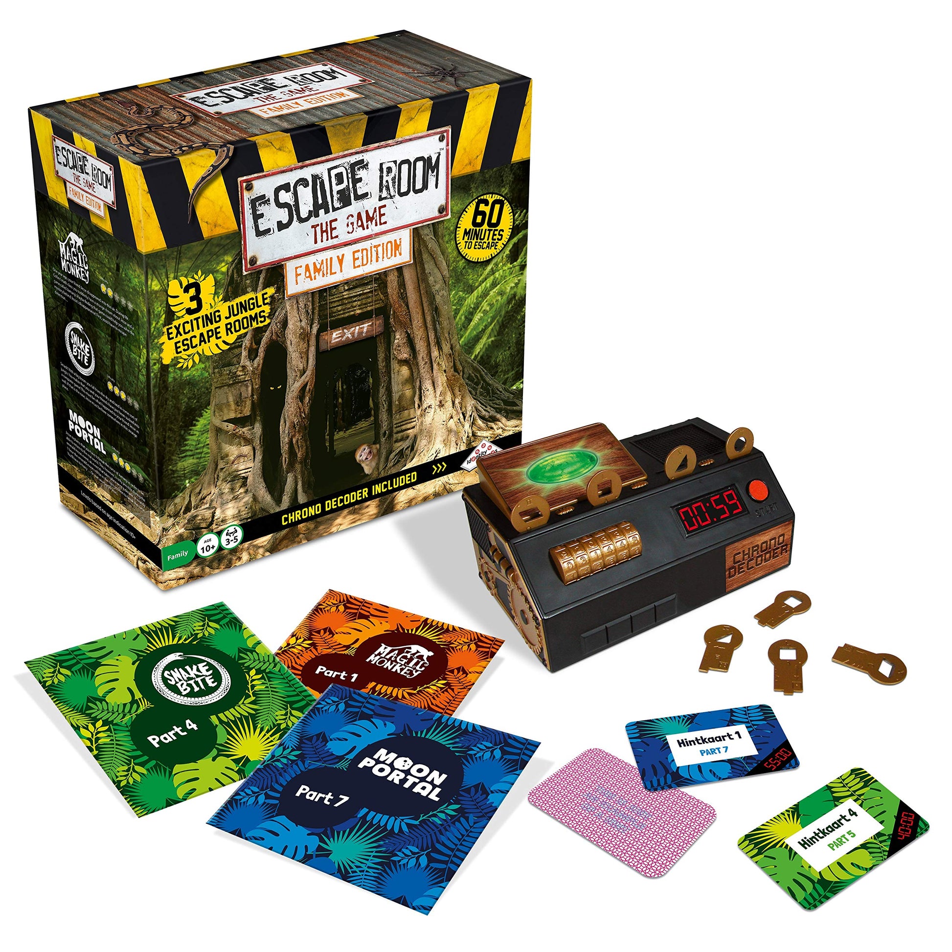 Escape Room The Game, Family Edition - with 3 Exciting Jungle Escape Rooms | Solve The Mystery Board Game for Family, Kids & Teens