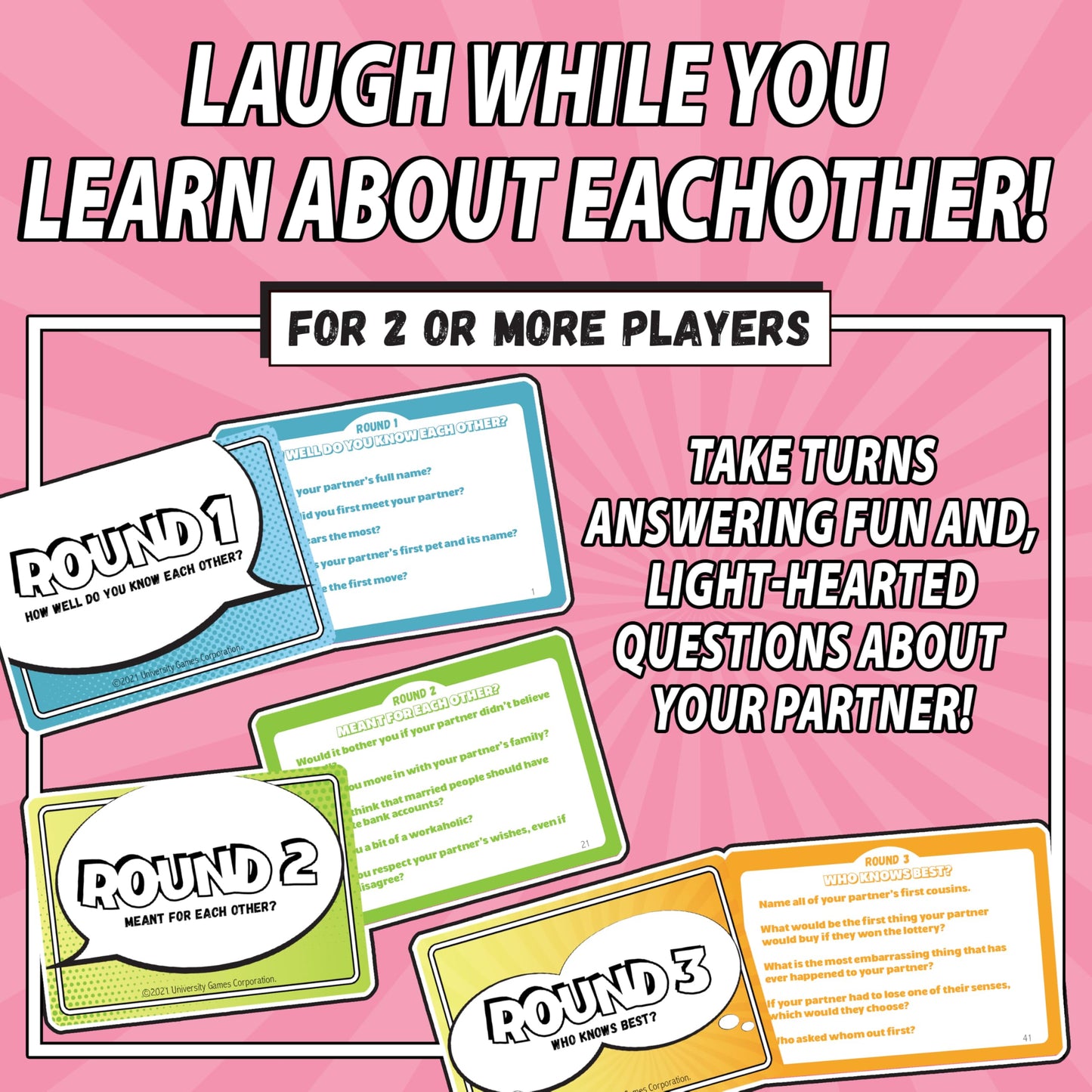 University Games, The Couples Quiz Game, Learn More About Your Partner, for 2 or More Players Ages 14 and Up