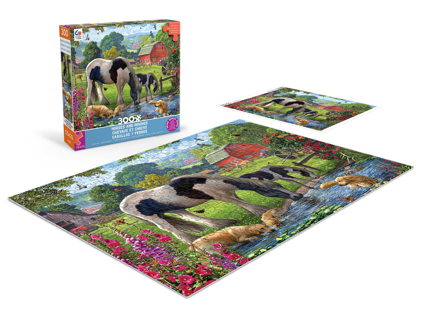 Ceaco - Horses and Hounds - 300 Oversized Piece Jigsaw Puzzle