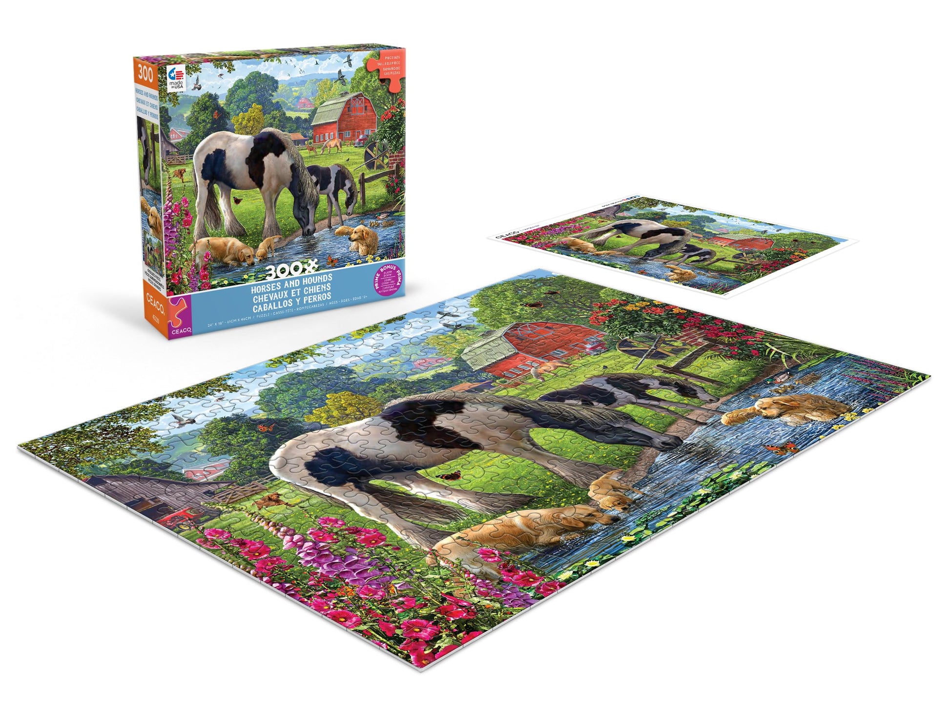 Ceaco - Horses and Hounds - 300 Oversized Piece Jigsaw Puzzle