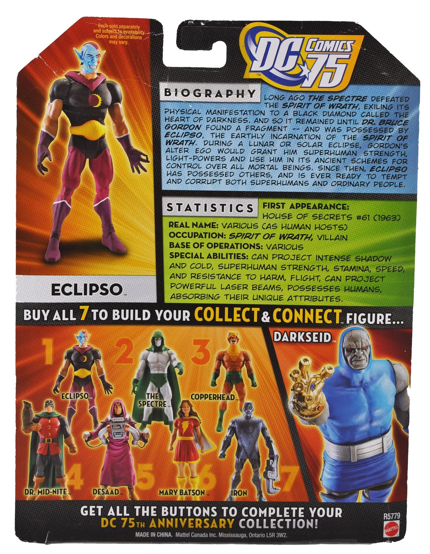DC Comics Mattel Year 2009 DC Universe 75 Years of Super Power Wave 12 Classics Series 6 Inch Tall Action Figure #1 - ECLIPSO with Darkseid's Left Leg