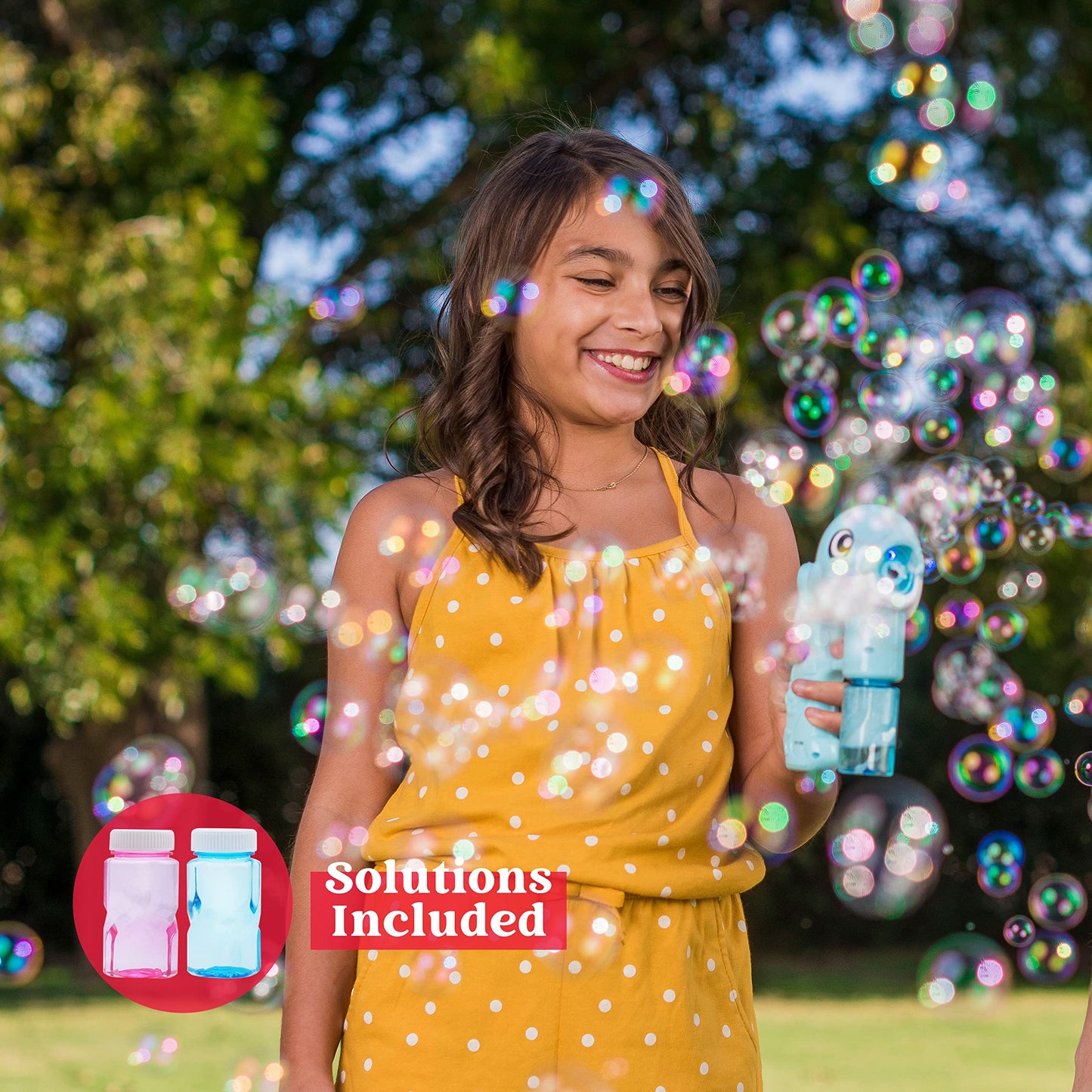 JOYIN 2 Bubble Guns Kit, Whale Automatic Bubble Maker Blower Machine with 4 Solutions for Kids, Summer Toy, Birthday, Outdoor & Indoor Activity