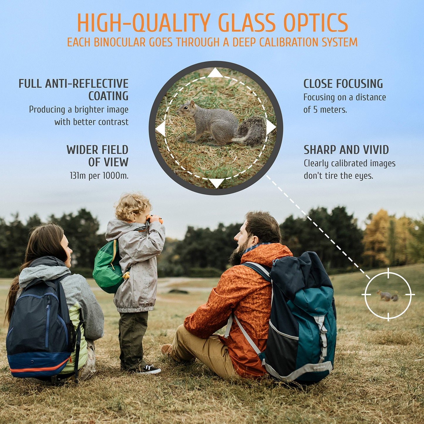 BeBison Binoculars for Kids - 8x21 High Resolution Real Optics - Compact Folding Shockproof Kids Binoculars for Bird Watching - Spy Games - Outdoor