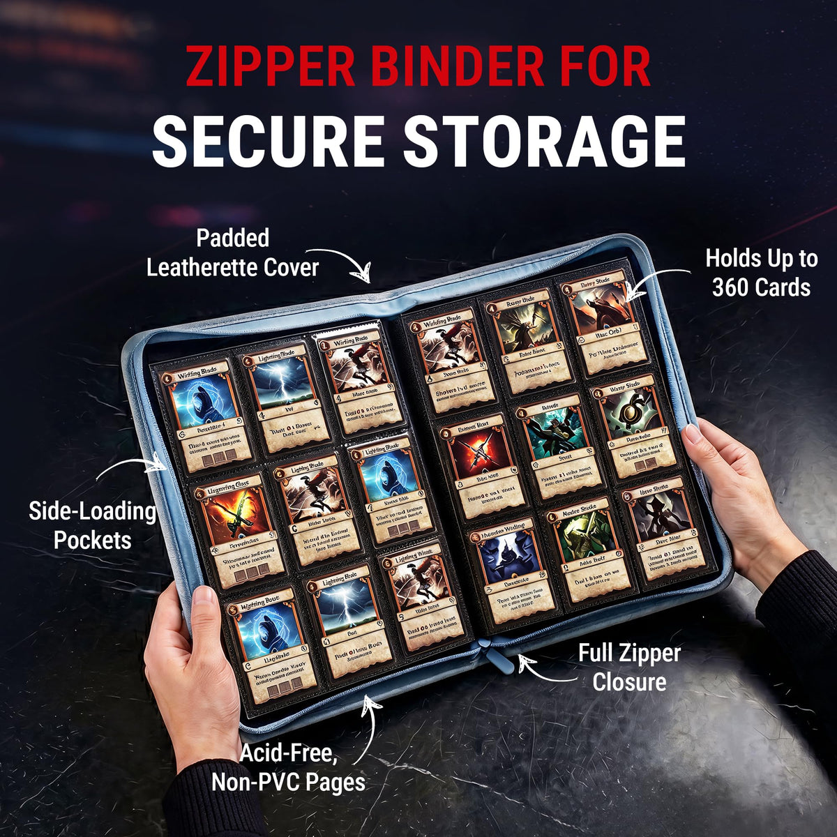 Ultra Pro Pokemon Card Binder 9 Pocket Zippered featuring Lucario, Ages 6+