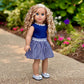 Saturday Afternoon - Navy Blue Dress - Clothes Fits 18 Inch Doll (Shoes Sold Separately) (Doll Not Included)