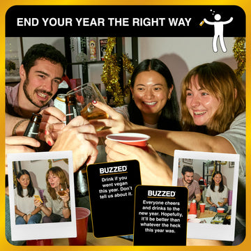Buzzed Year Wrapped by Relatable - New Years Drinking Games That Elevate Your Holiday Party, Humorous and Conversational Games for Adults That Create