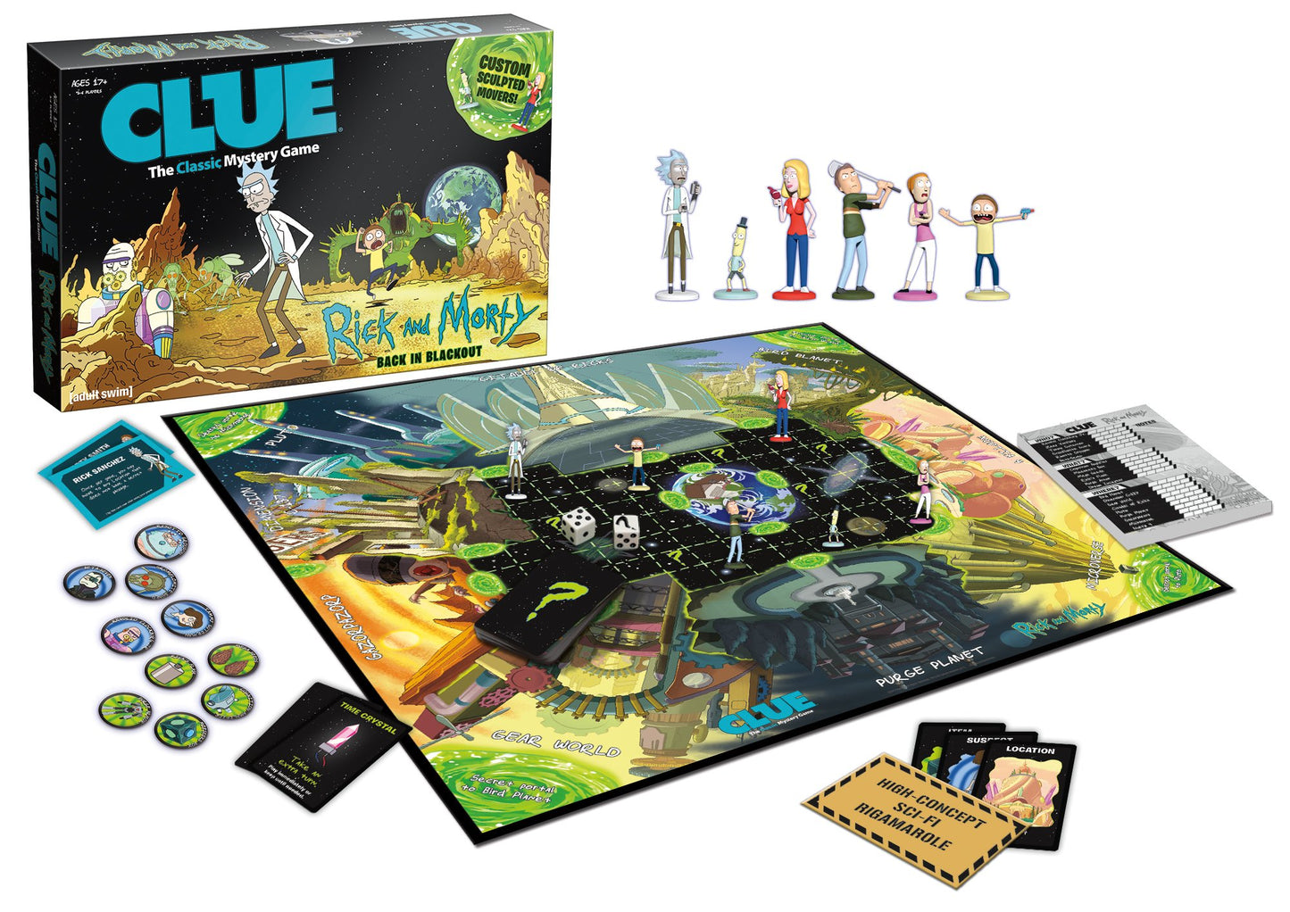 CLUE: Rick and Morty | Featuring Characters from The Adult Swim TV Show Rick & Morty | Collectible Clue Board Game | Perfect for Rick & Morty Fans