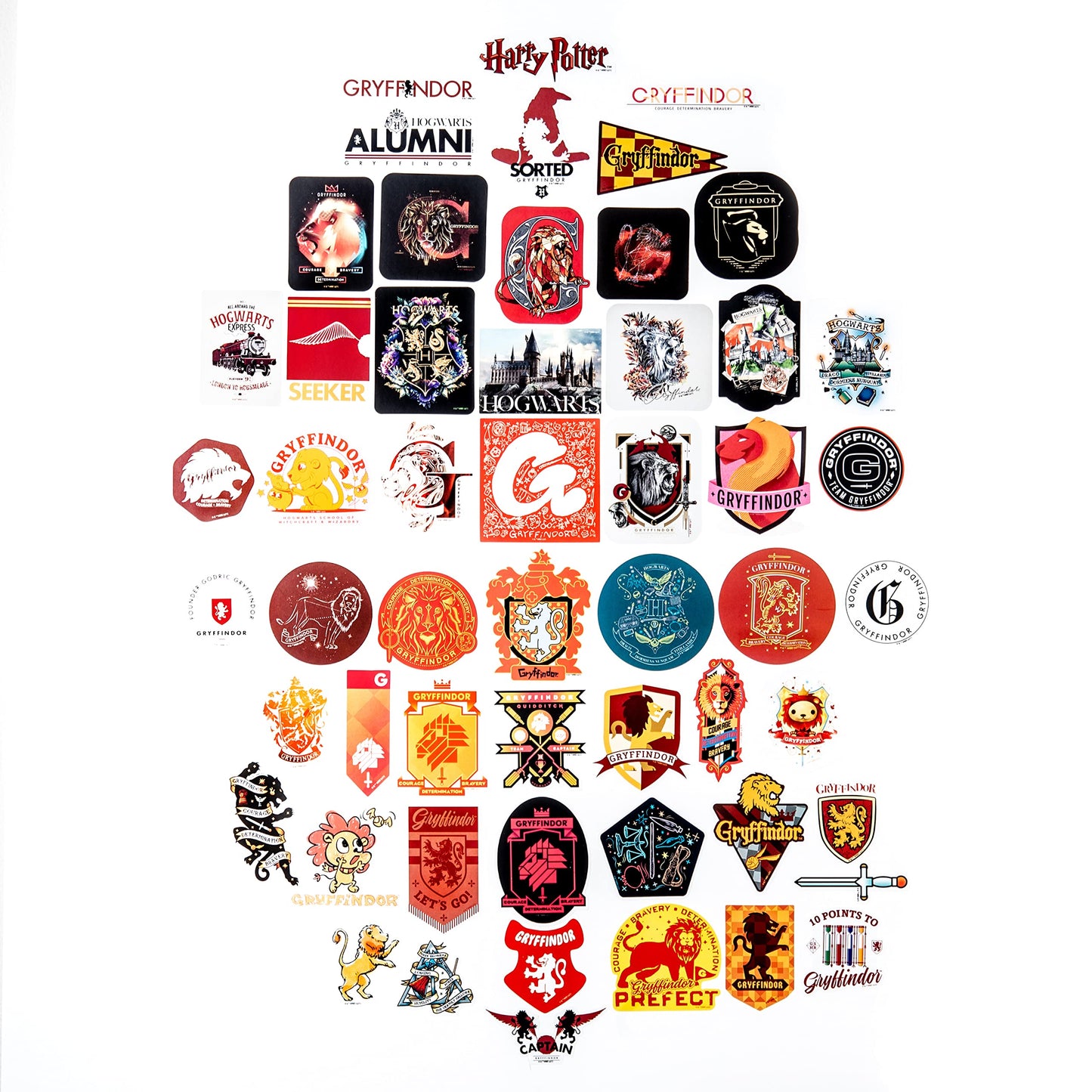 Conquest Journals Harry Potter Gryffindor Vinyl Stickers, Unique Stickers Including Holograms, Waterproof and UV Resistant, Great for All Your Gadgets