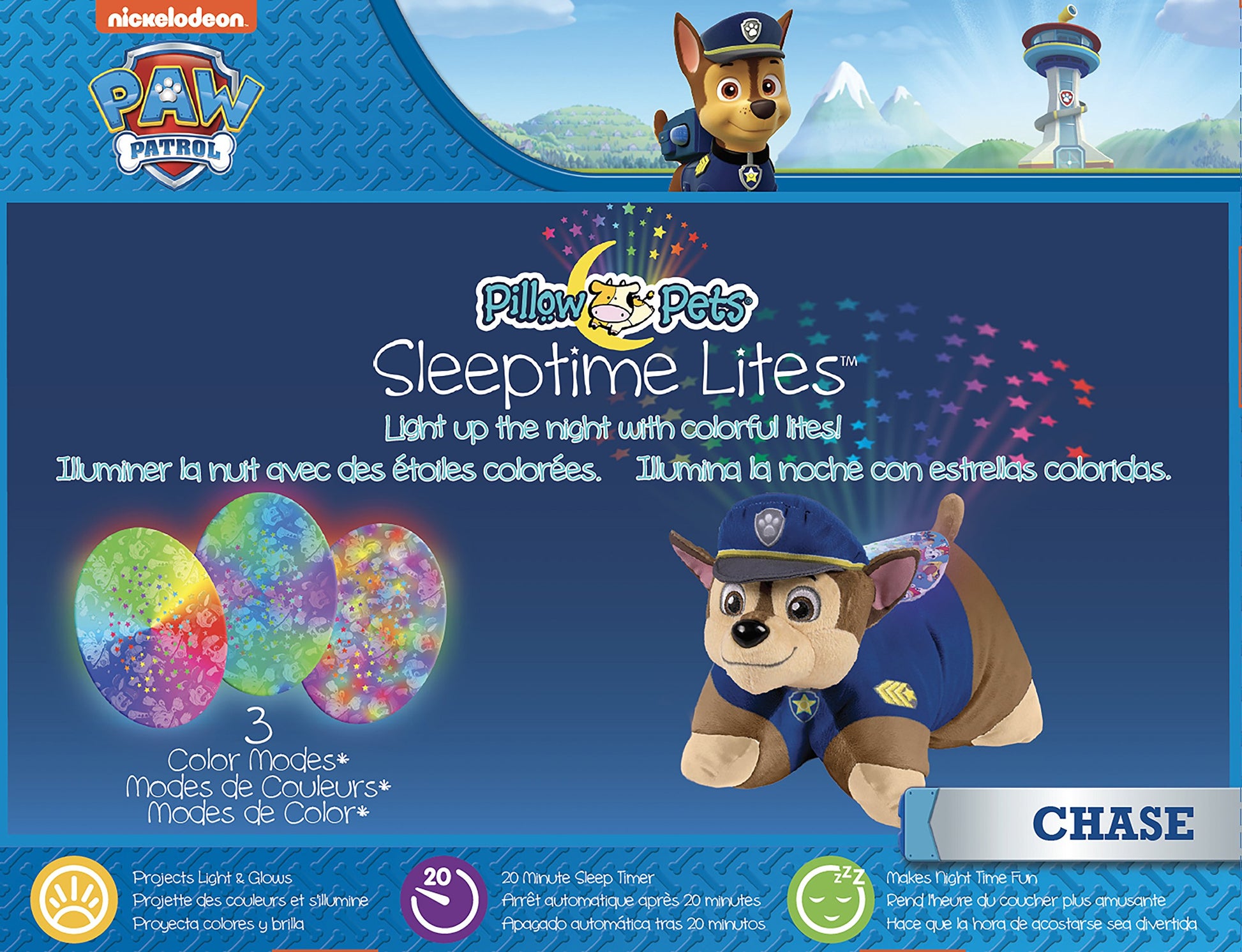 Pillow Pets Nickelodeon Paw Patrol Chase, 11" Sleeptime Lite