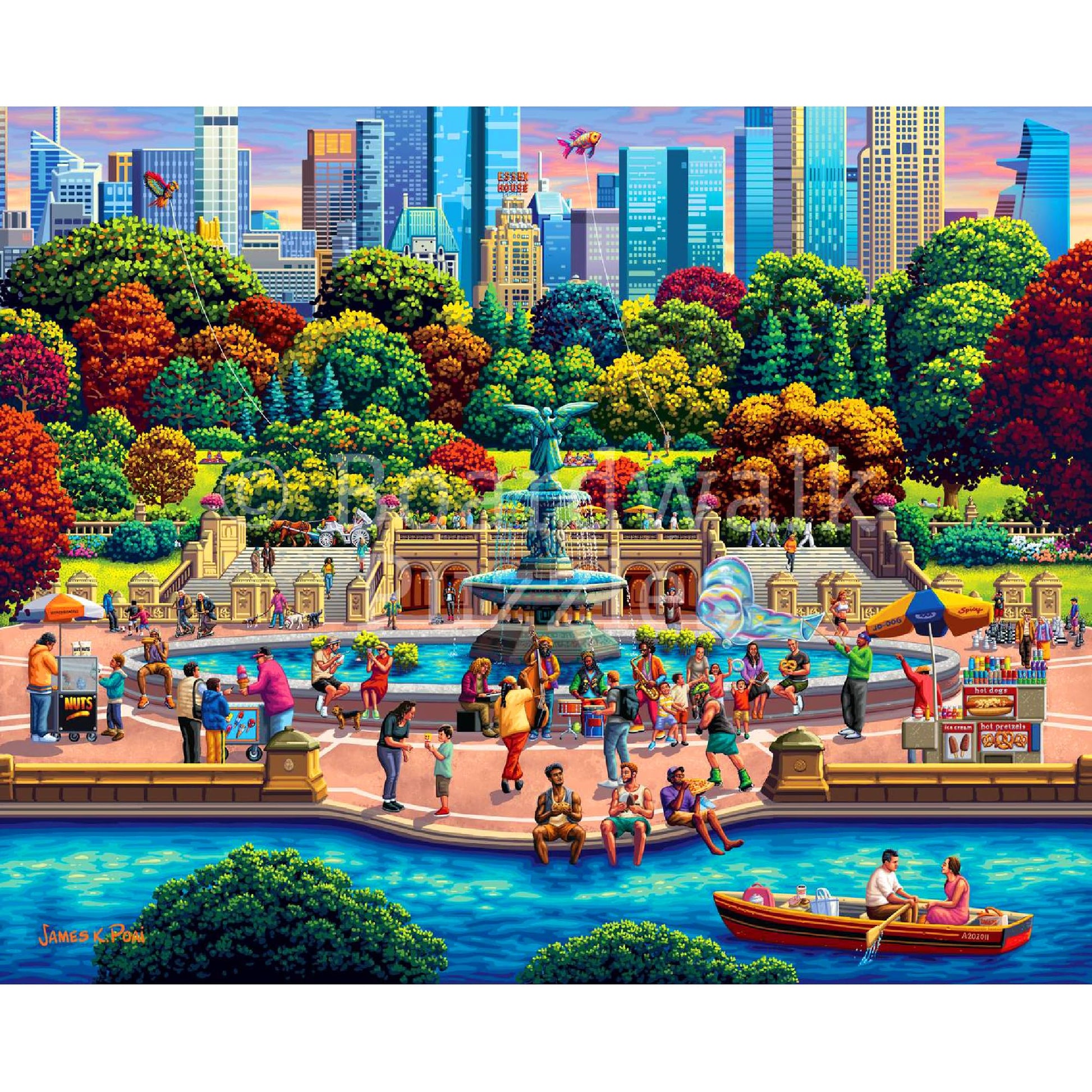 Boardwalk New York Central Park 210 Piece Personal Puzzle, Jigsaw Puzzles with Premium Box, New York Gifts for Adults, 6"x8"