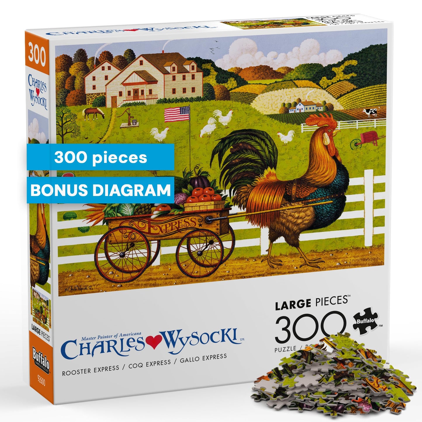 Buffalo Games - Charles Wysocki - Rooster Express - 300 Piece Jigsaw Puzzle