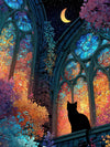 Moon Night Fantasy Puzzle 1000 Pieces for Adults, Stained Glass Art