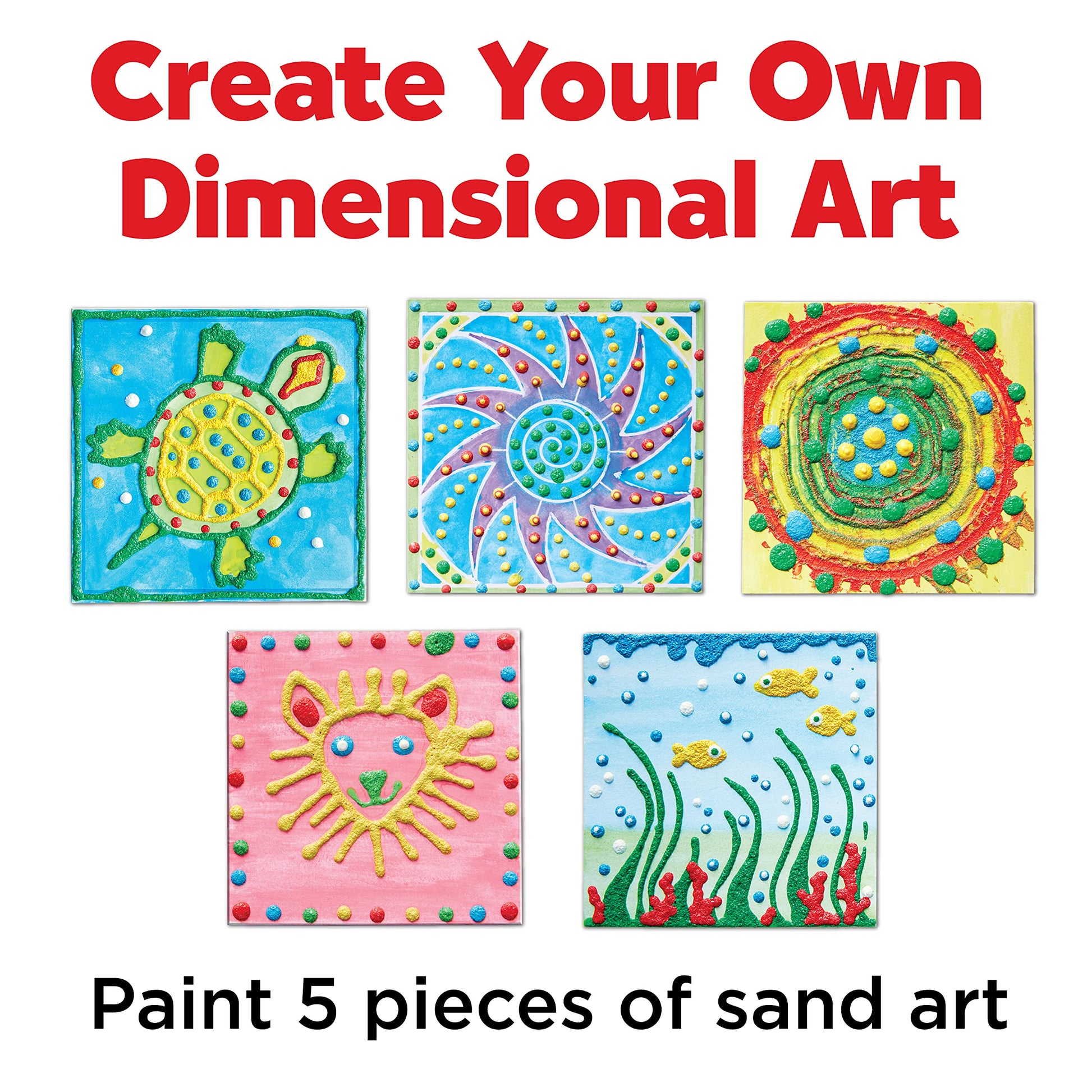 Faber-Castell 3D Sand Painting Kit for Kids: Create 5 Sand Art Pictures, DIY Arts and Crafts for Kids, Art Projects and Gifts for Girls and Boys (Ages