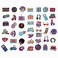 100 Pack 90s 80s Retro Stickers, 1990's 1980's Hip Hop Party Favors, Birthday Decorations