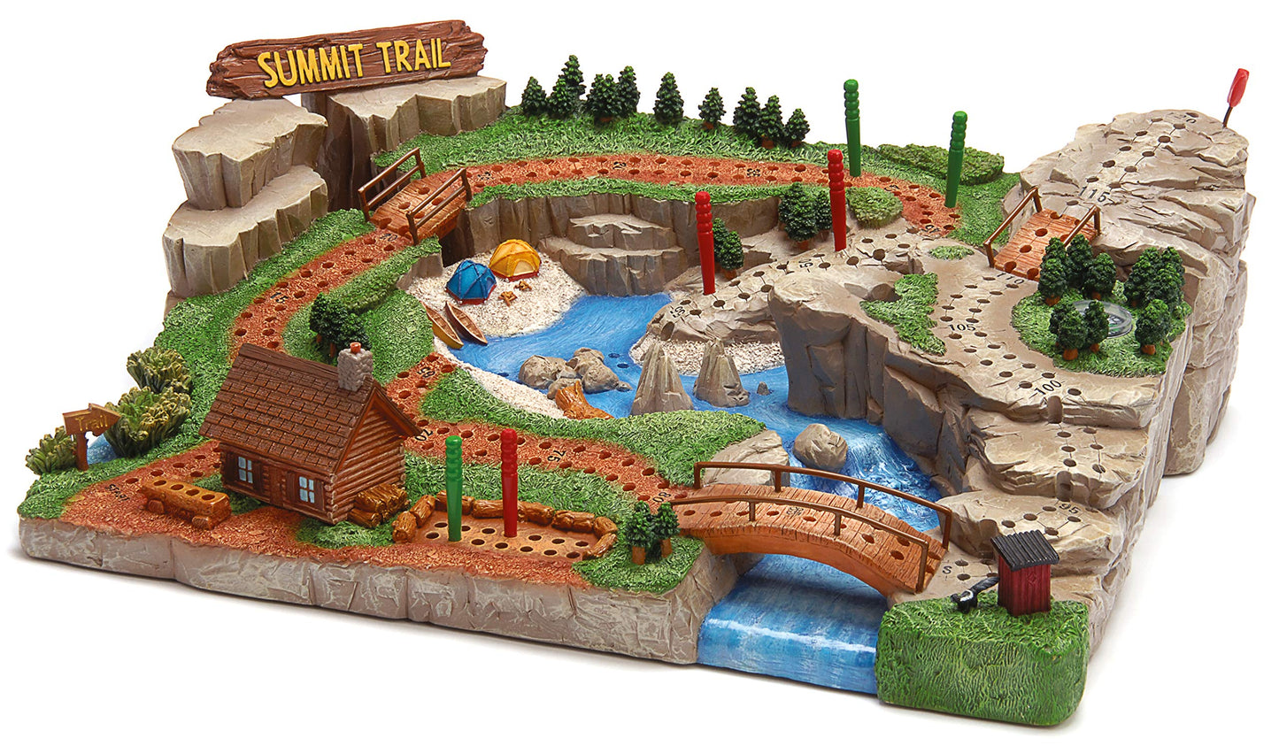 Outside Inside - Hand Painted Summit Trail Cribbage Board