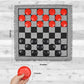 QuadPro Giant Checkers Board Game Set,3 in 1 Jumbo Tic Tac Toe Game,Classic Checkers Board Game for Kids & Adults,Large Checkers Rug Game Mat,Indoor