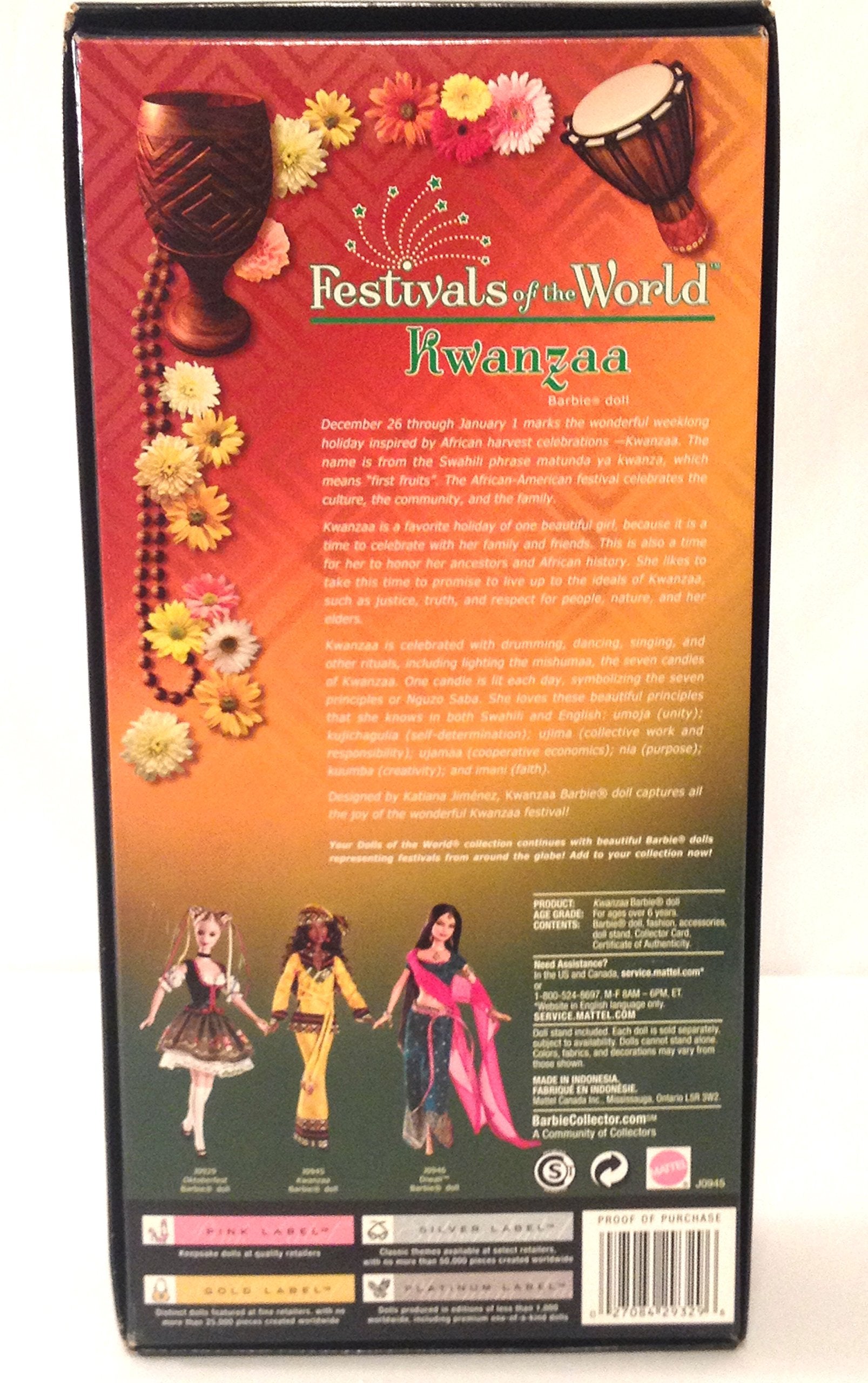 Barbie Collector Kwanzaa Barbie Doll Festivals Of The World