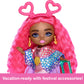 Barbie Extra Fly Minis Travel Doll, Desert Festival Look with Magenta Hair in Fringe Jacket, Dress & Accessories, 5.5-inch