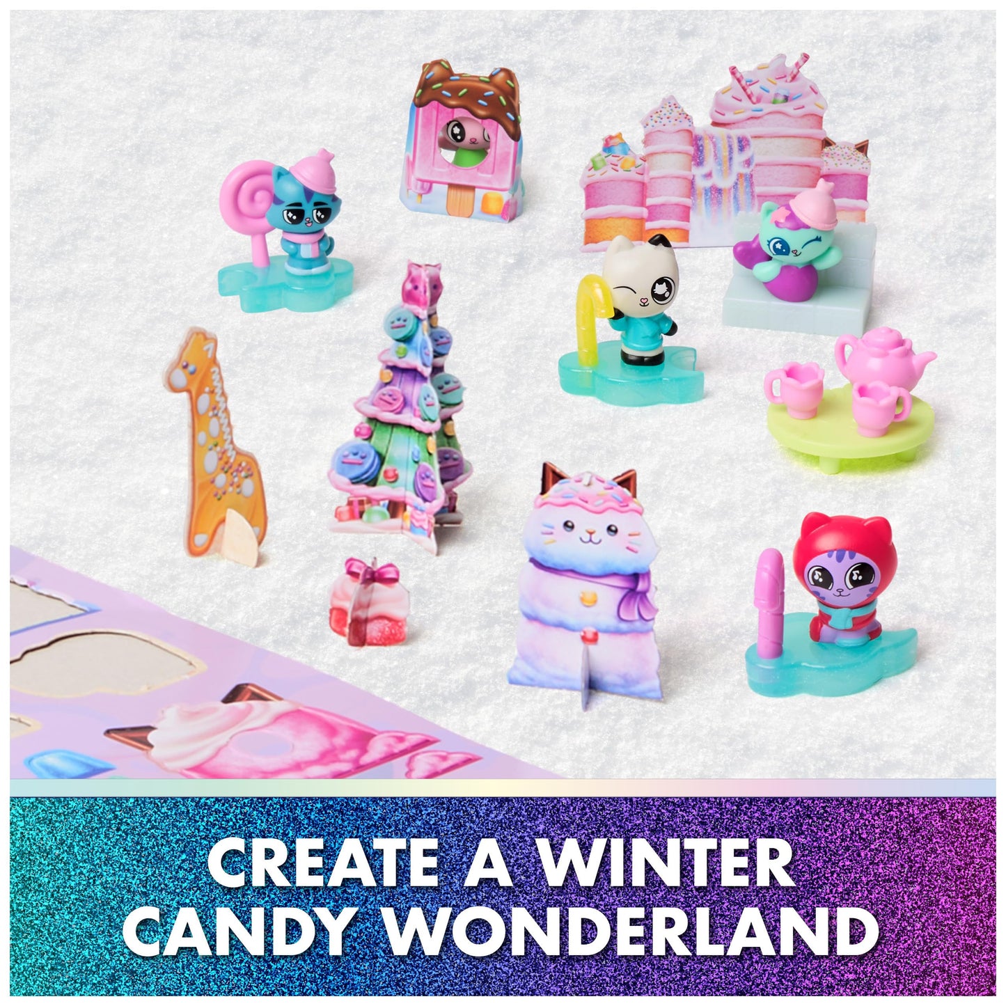 Gabby's Dollhouse: The Film Advent Calendar 2025 Cute Winter Surprise, 24 Surprise Toys with Gabby Figure, Cat Friends & Accessories, for Children