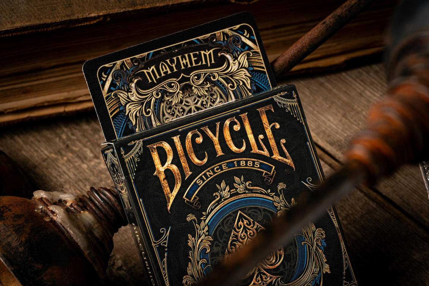 Bicycle Mayhem Blue Playing Cards Deck Poker Size Gift Item Adult Cool Theme