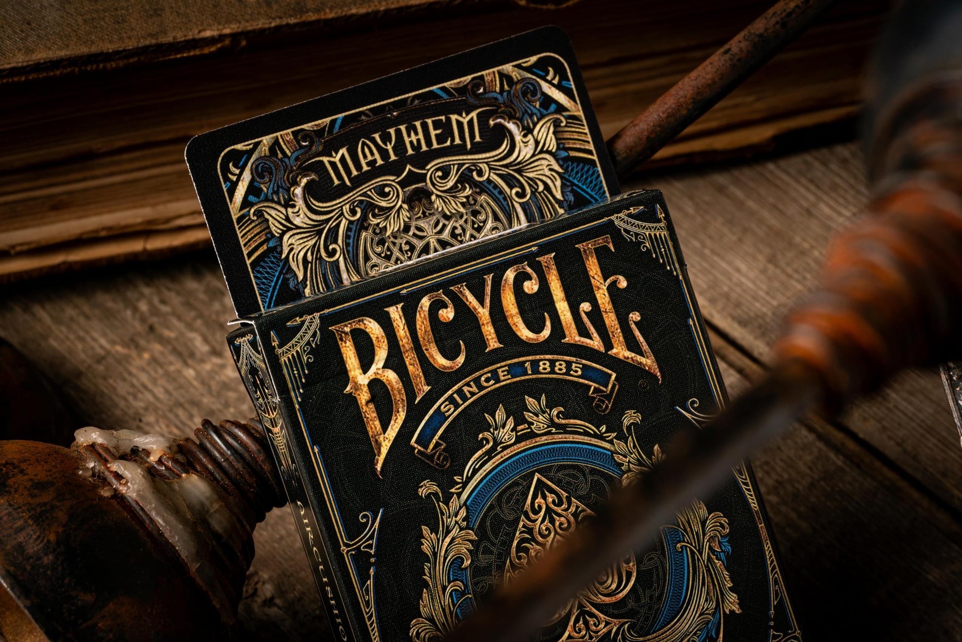 Bicycle Mayhem Blue Playing Cards Deck Poker Size Gift Item Adult Cool Theme