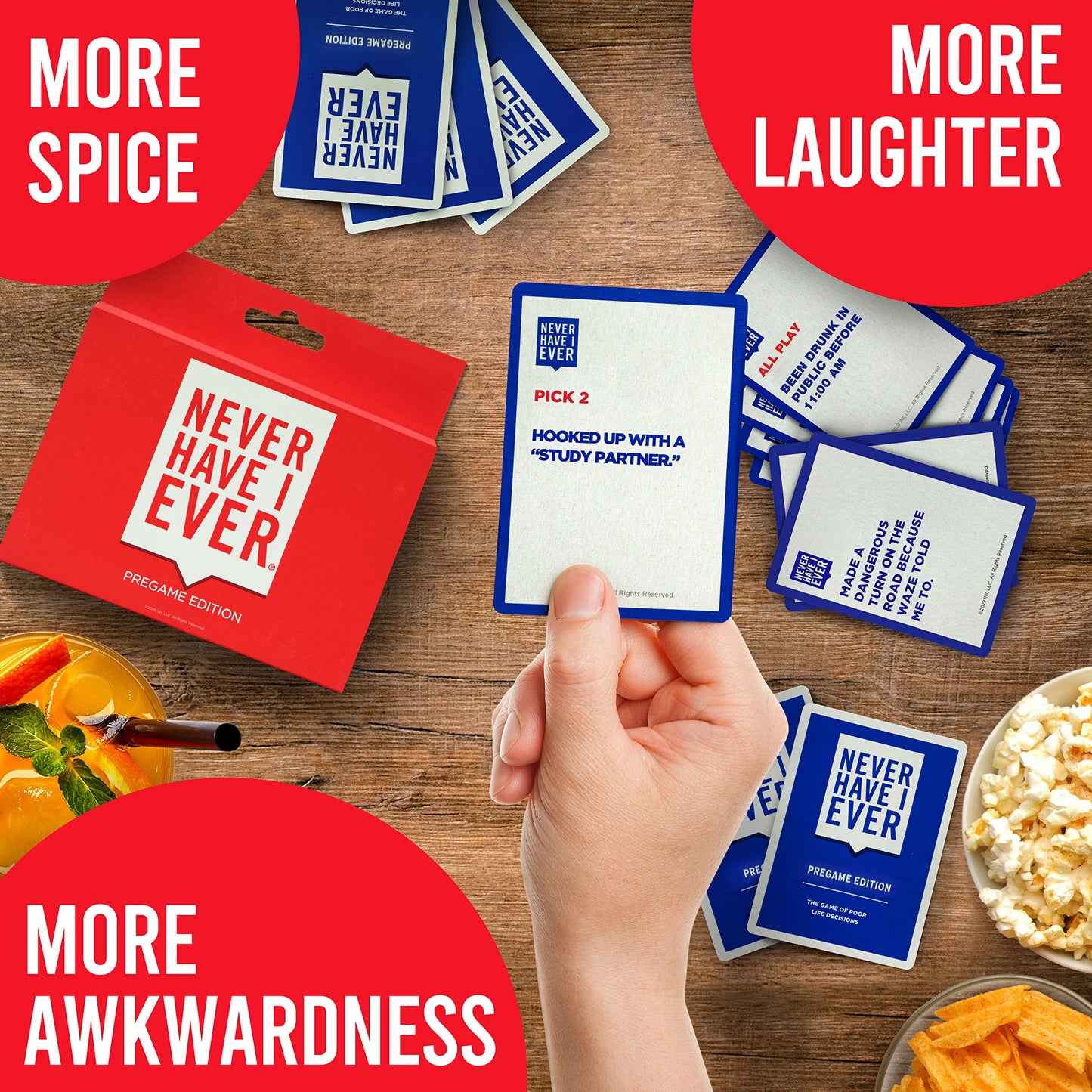 Never Have I Ever Pregame Edition Card Game Set | Fun Game Night Party Games for Adults, College Students | for 3+ Players | Ages 17 +