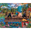 White Mountain 1000 Piece Jigsaw Puzzle Summer Dog Lake Day, Dock Dogs