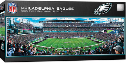 Masterpieces 1000 Piece Sports Jigsaw Puzzle - NFL Philadelphia Eagles Center View Panoramic - 13"x39"