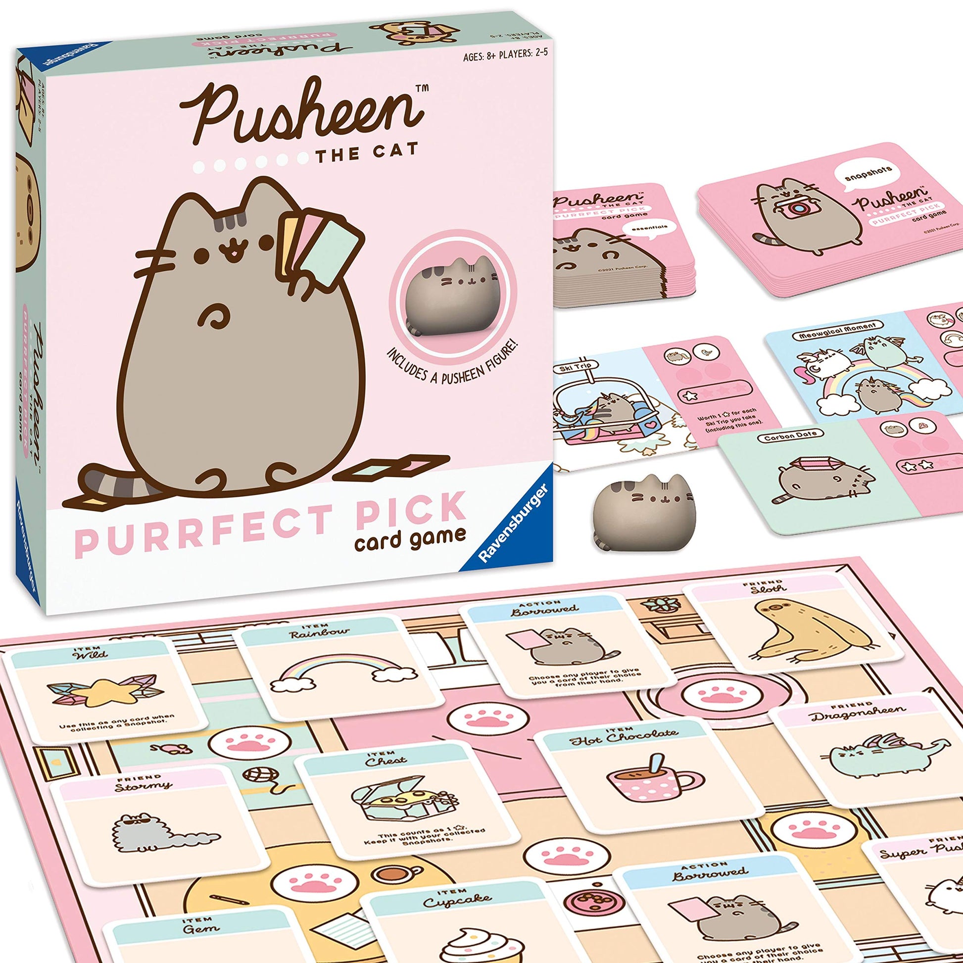 Ravensburger Pusheen Purrfect Pick Game - Fun Family Activity | Ideal for Cat Lovers and Pusheen Fans | Engaging Gameplay | Suitable for Ages 8 and Up
