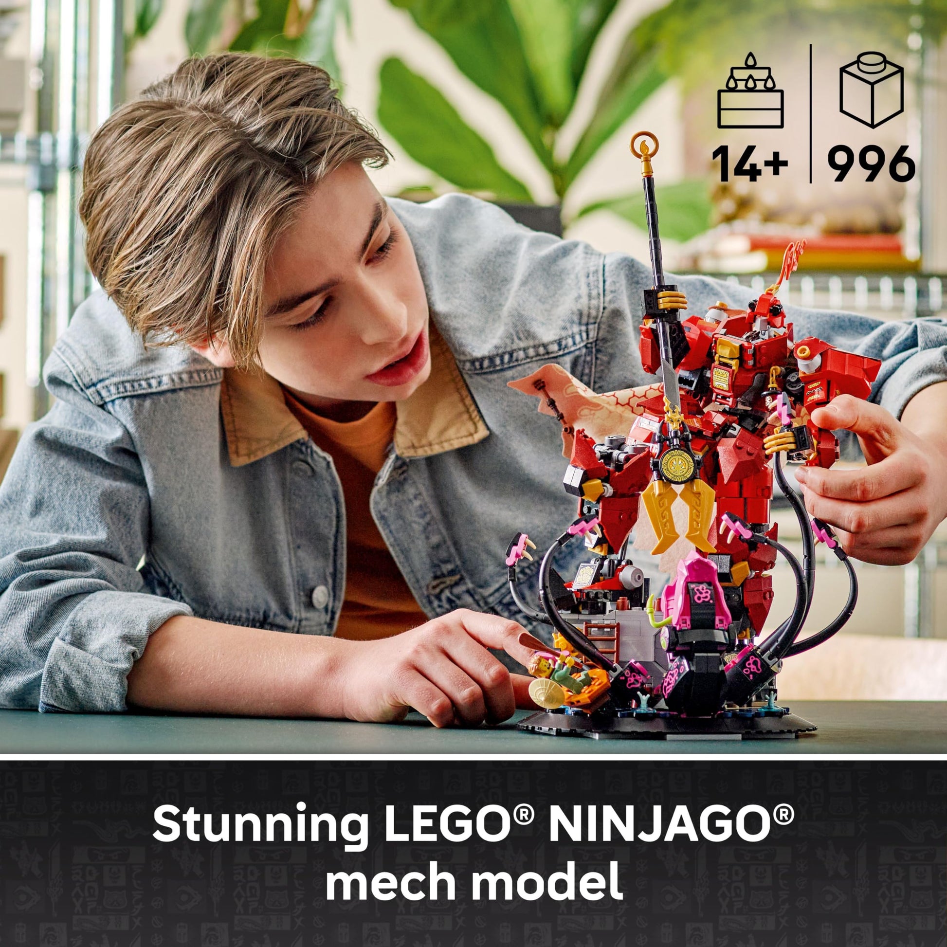 LEGO NINJAGO The Fire Knight Mech Building Set - Model Kit with Kai Minifigure from Legends Monstrosity - Teen Room Decor - Gift for Teenage Boys and