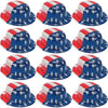 Fun Express - American Flag Plastic Derby Hat for Fourth of July - Apparel Accessories - Hats - Party Hats - Fourth of July - 12 Pieces