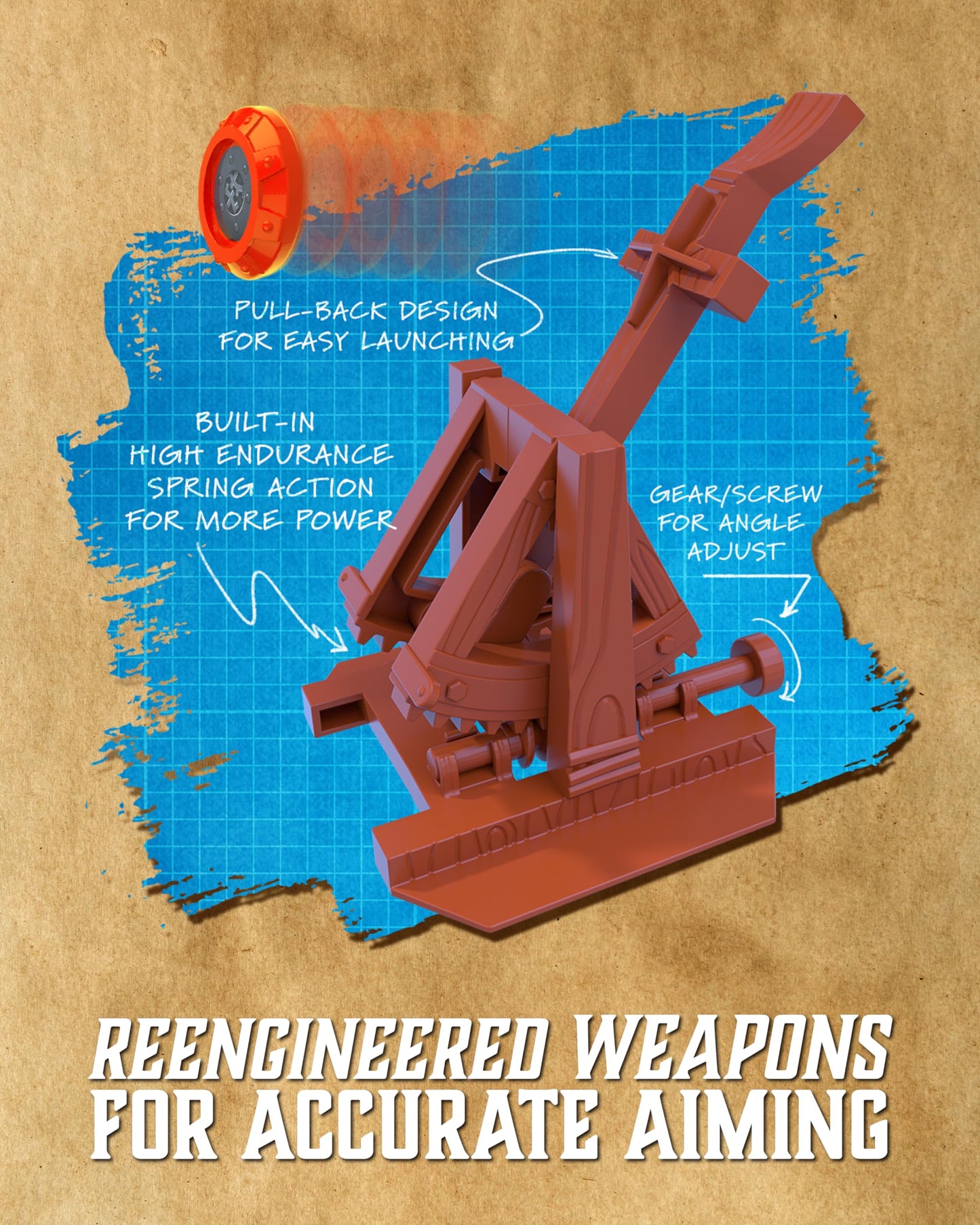 Restoration Games Crossbows and Catapults Fortress War - Dexterity Game for 2 Players - Build, Launch, and Topple Castles - 20-40 Min Playtime - Ages