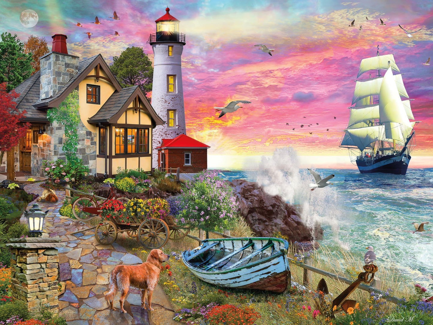 Ceaco - David Maclean - Crashing Waves - 1500 Piece Jigsaw Puzzle - Colorful Puzzle for Adults - Precision-Cut Pieces, Beautiful Artwork, and Hours