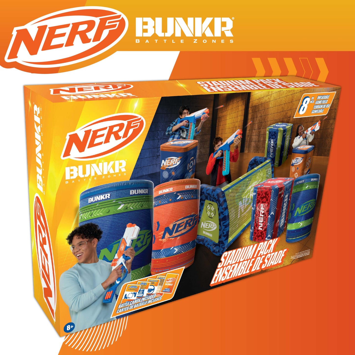 BUNKR Battle Zones NERF Stadium Pack, 8-Piece