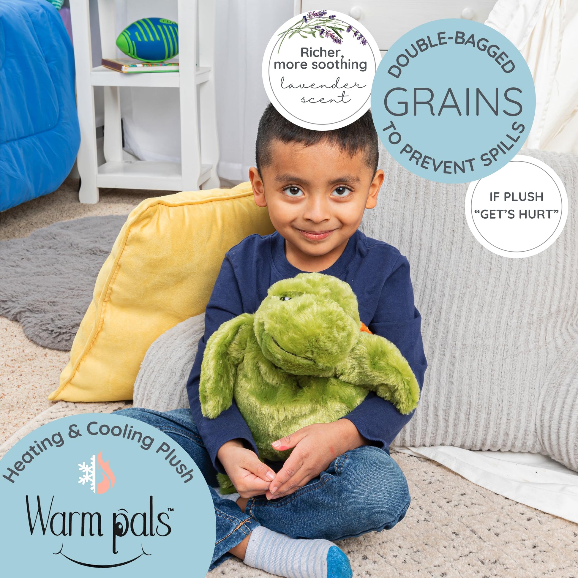 Tyson Turtle - Microwavable & Weighted Plush Stuffed Animal - Heated Plushie for Warmth - Cute, Soft, Cozy Toy for Adults & Children (Boys, Girls
