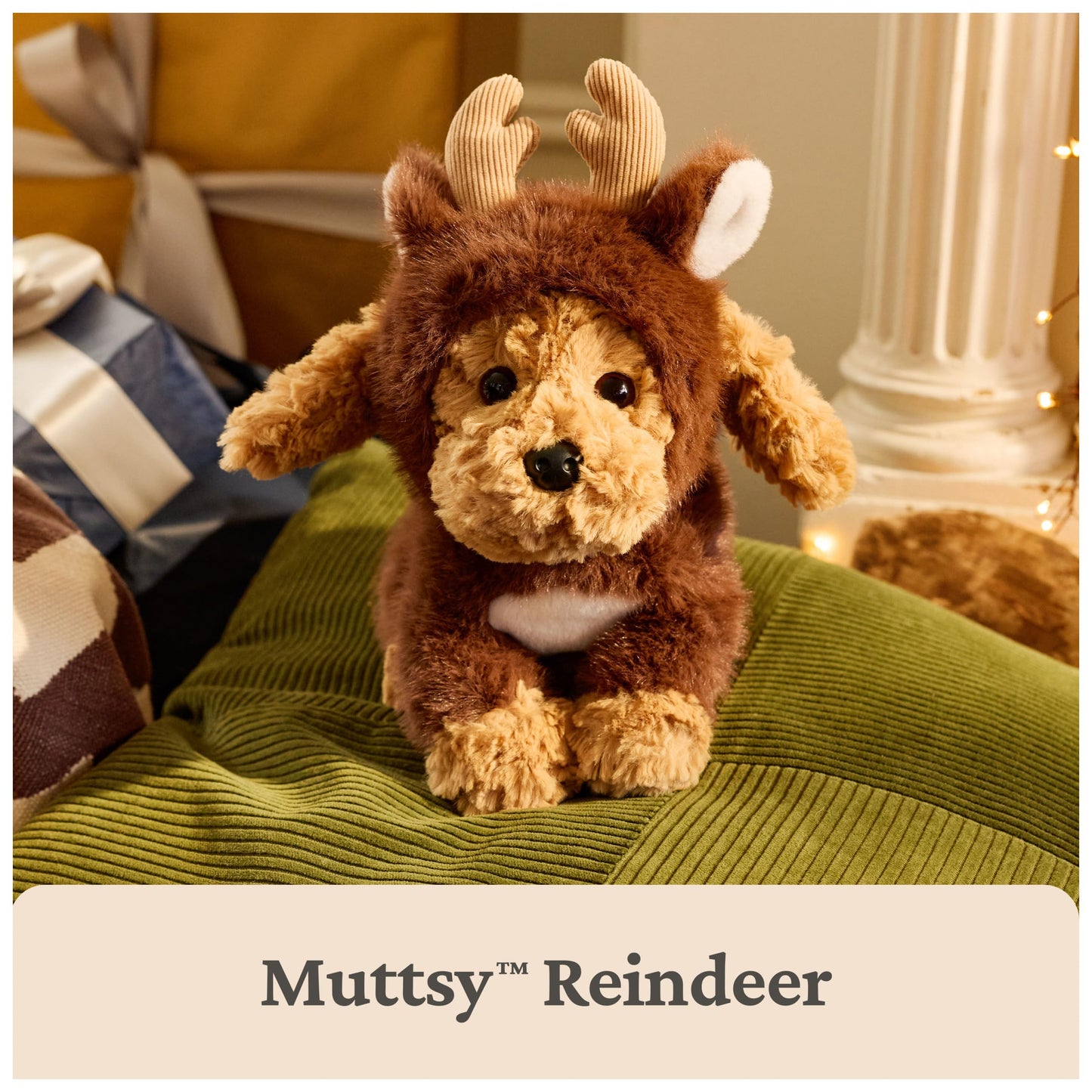 GUND Muttsy Reindeer 10-Inch Puppy Stuffed Animal Plush with Winter Outfit